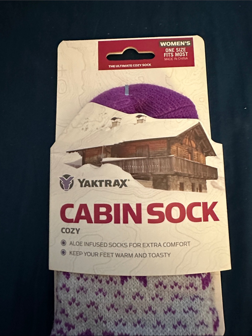 Cabin Sock - Women's Cozy Purple Cabin Socks